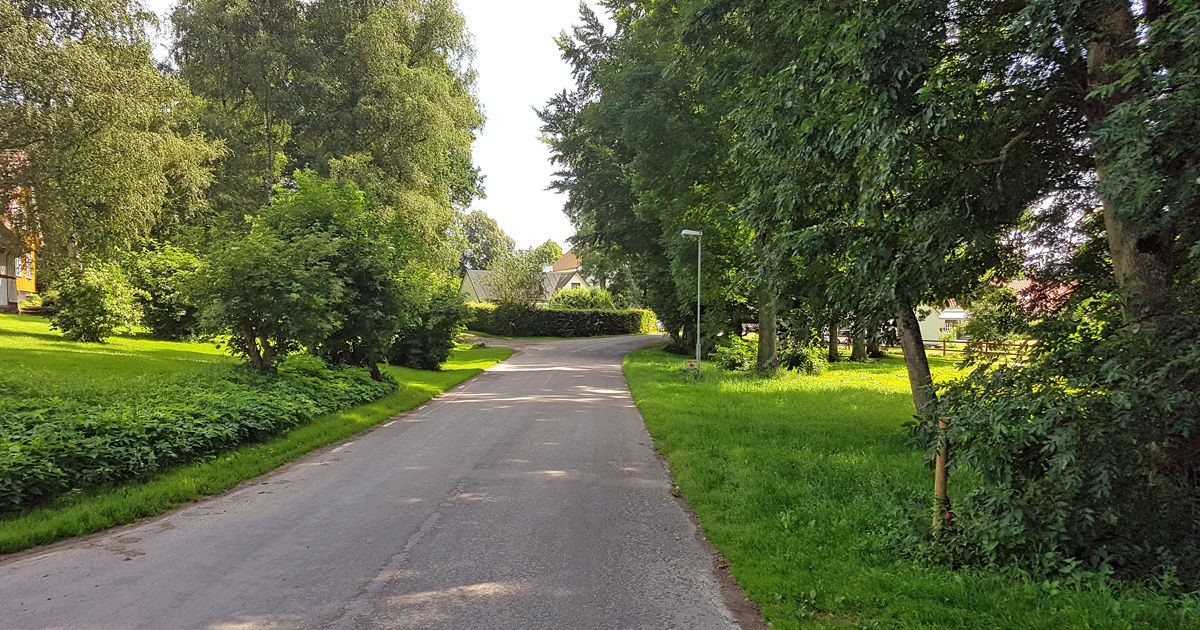 The road through the beautiful small village Västra Hoby, which in 1676 was fired upon with annealed cannonballs 