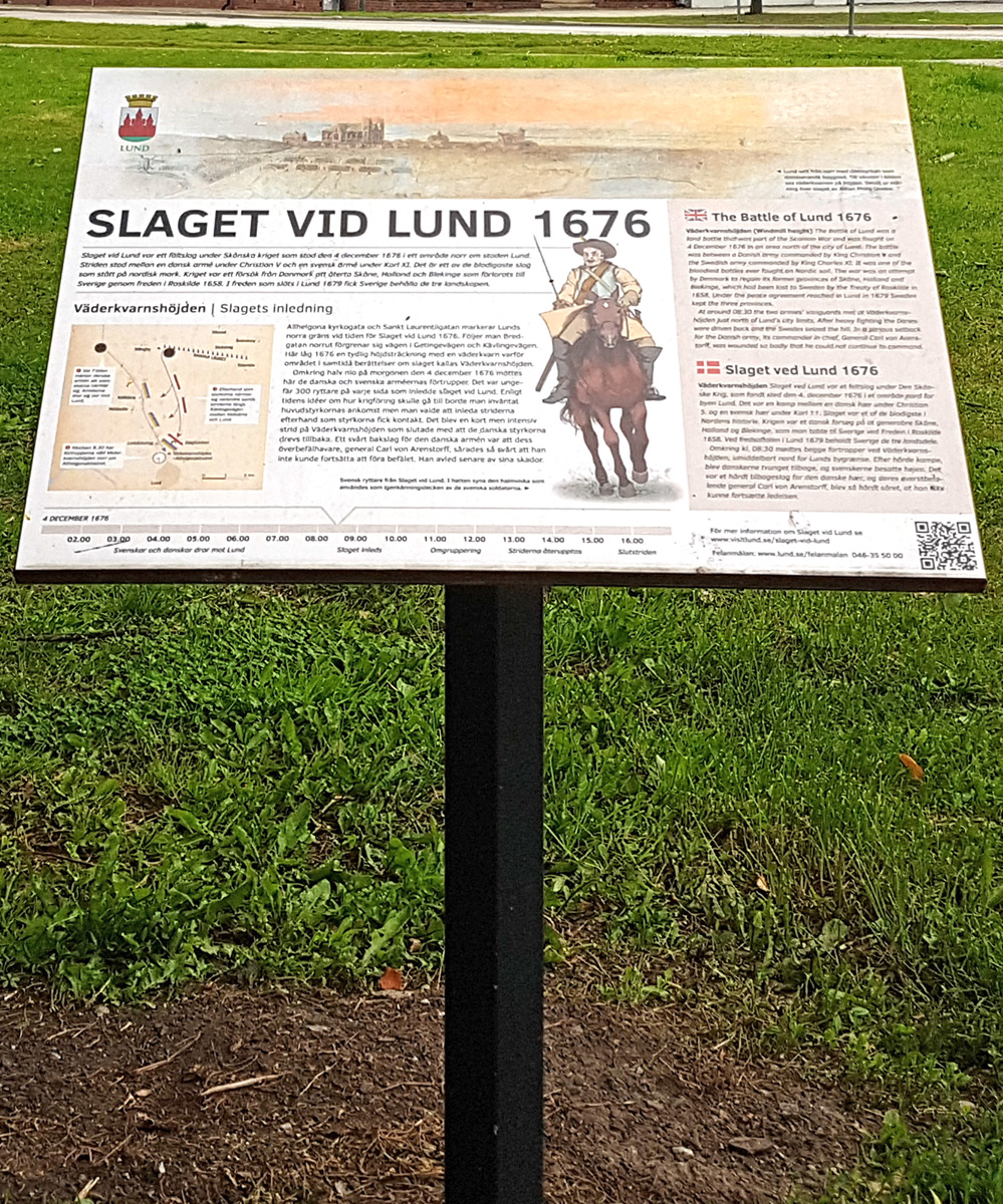 A sign about the Battle of Lund