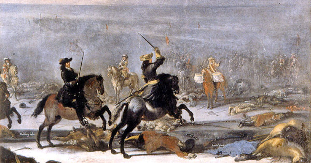 The painting of the bloody Battle of Lund by Johann Philip Lemke