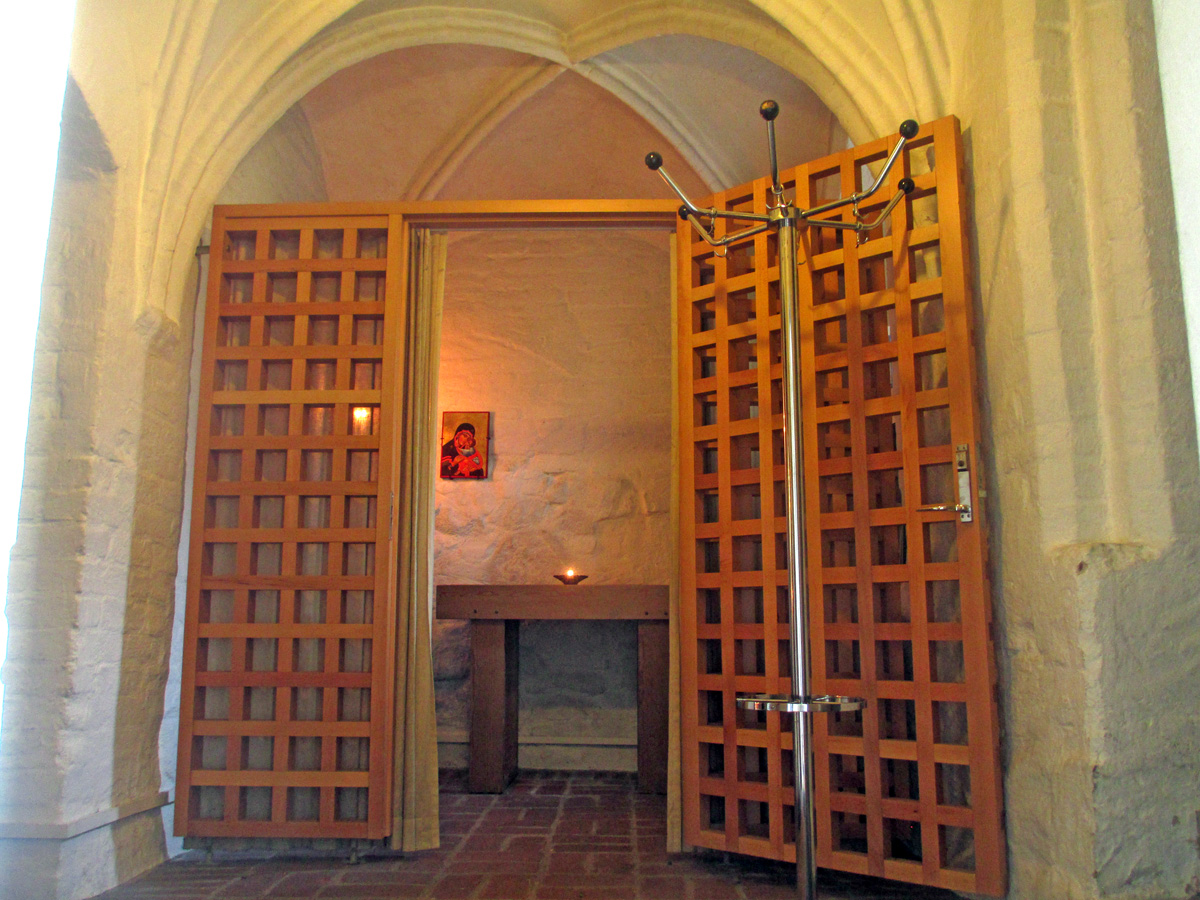 Two preserved sections of the cross aisle that is now Saint Mary's Chapel in the Cloister church in Lund