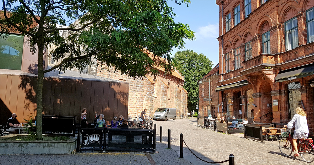 The King's street and Café Ariman in Lund