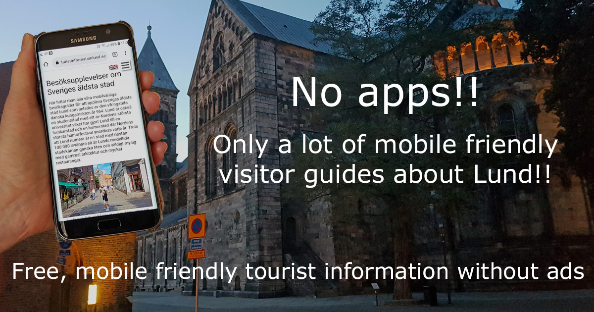 Mobile friendly visitor guides about Lund without apps