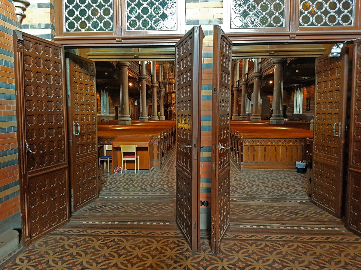 The inner gates between the entrance and the nave in the All Saints' Church in Lund