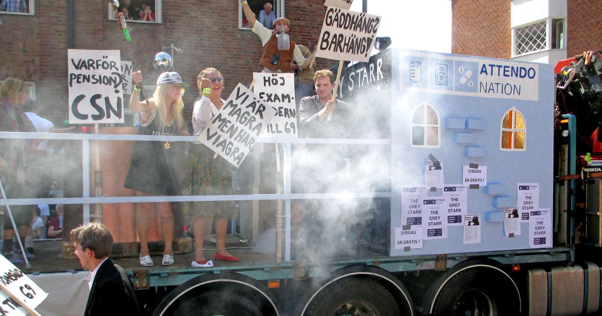 The carnival parade during the Lund Carnival 2014