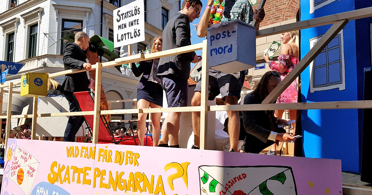 The carnival parade during the Lund Carnival 2018