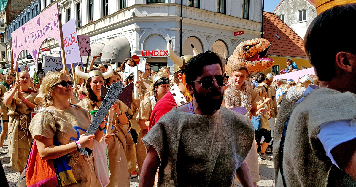 The carnival parade during the Lund Carnival 2018