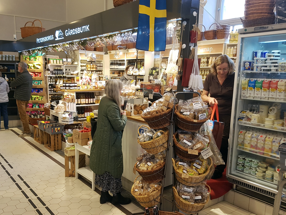 Petersborg's sales stand in Lund Market Hall