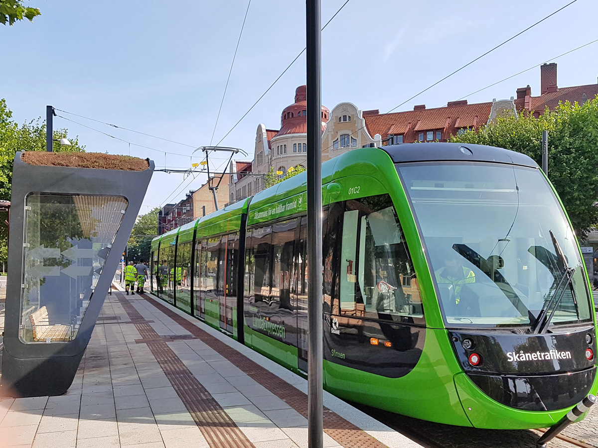 The Lund tramway through the research city of Lund