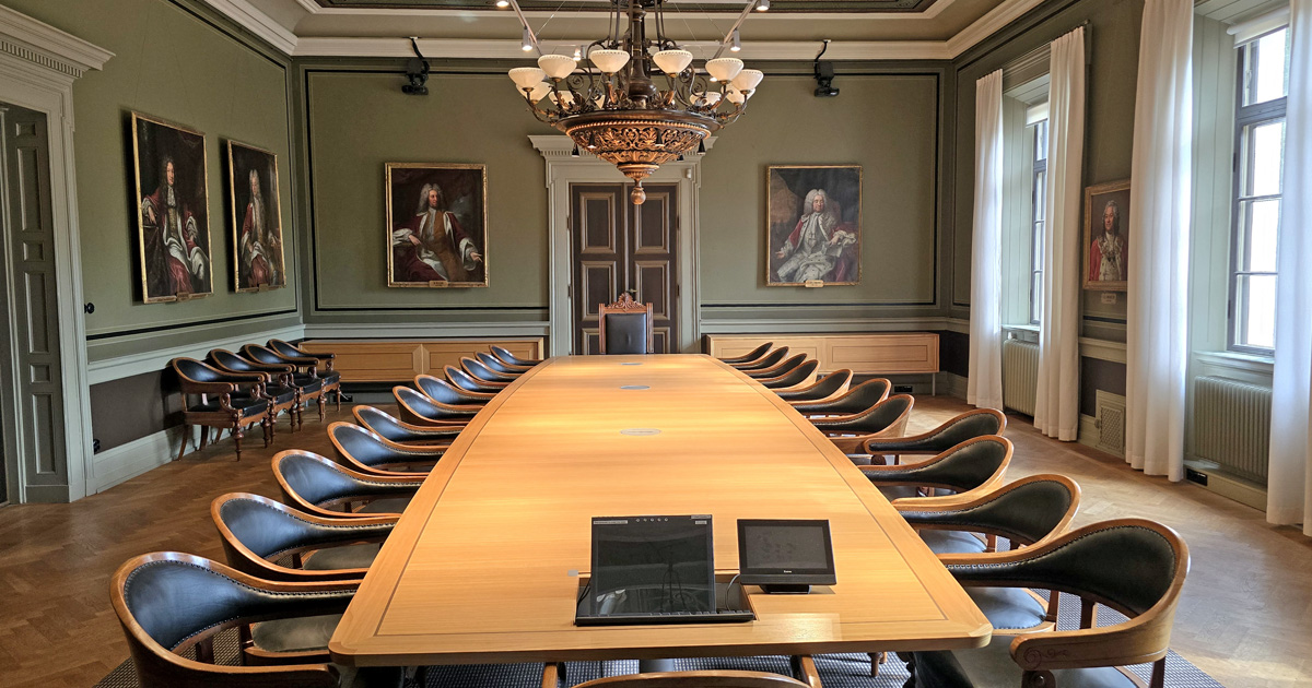 The University Board Room in the Lund University Main Building