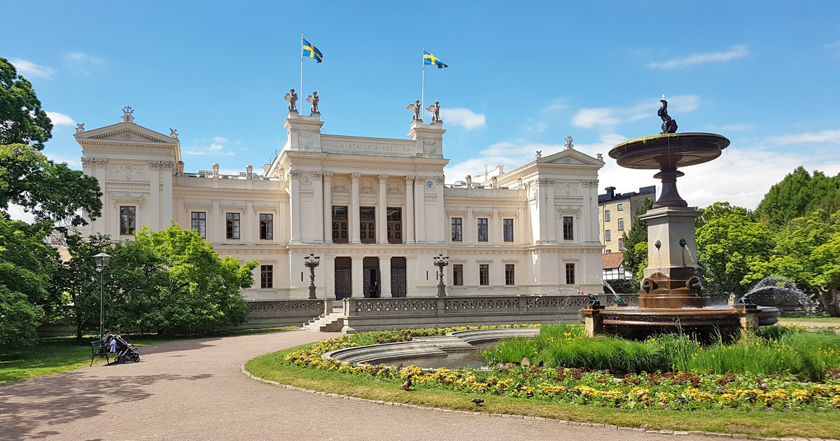 The University Plaza in Lund and the magnificent University Main Building from 1882