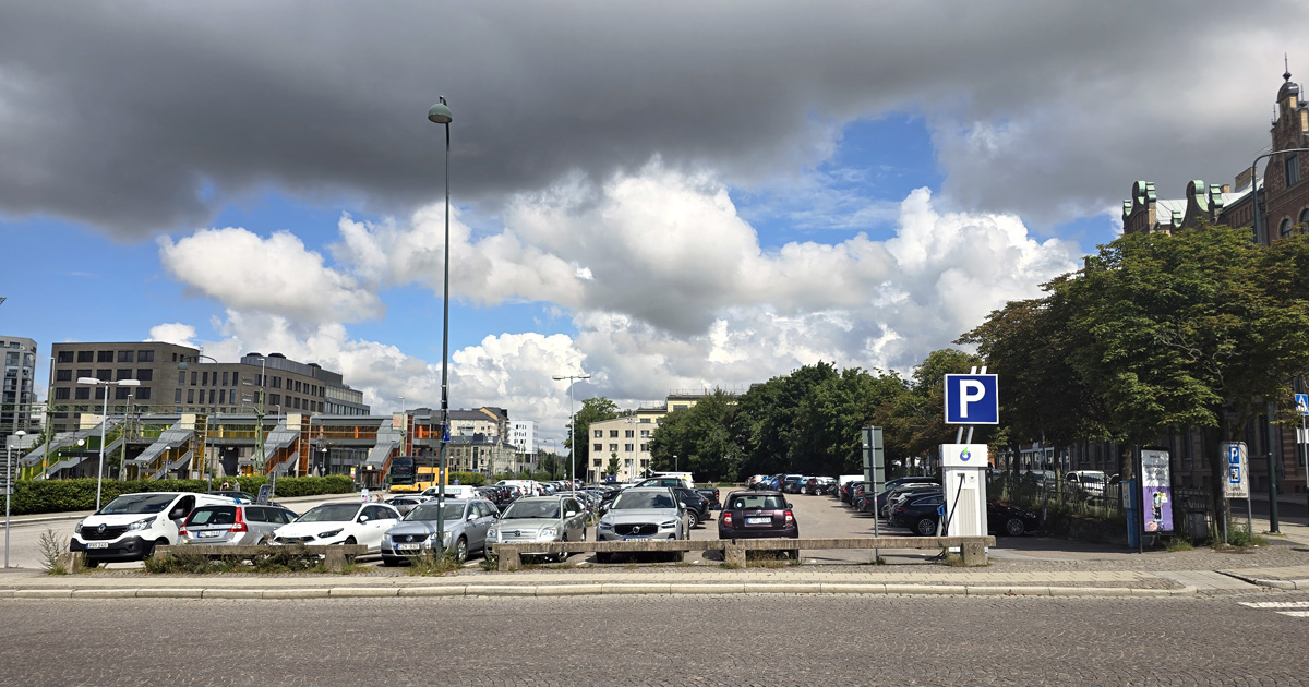 The parking company APCOA's parking space at the Lund railway station.